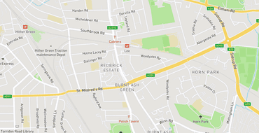 Image of a map showing Lewisham