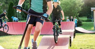 Children using skatepark