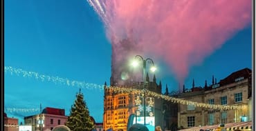 image of a crowd watching fireworks 