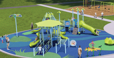 Rosa Parks Commons playground rendering 