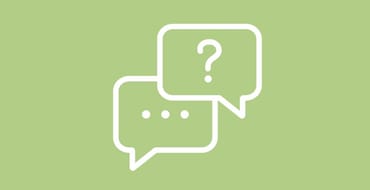 2 white speech bubble outlines on a light green background