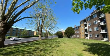 green space between the A21 and medium density housing block