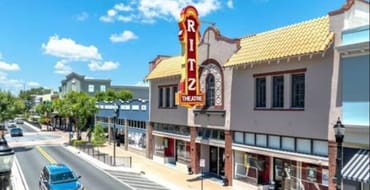 A photo of the Ritz Theatre looking west down Central.