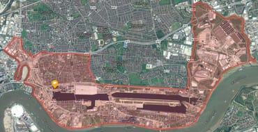 Royal Docks area map overview