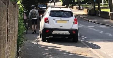 Parked vehicles on Wells Park Road