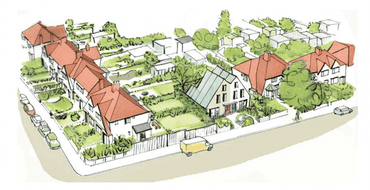 sketch of small sites development in suburban area