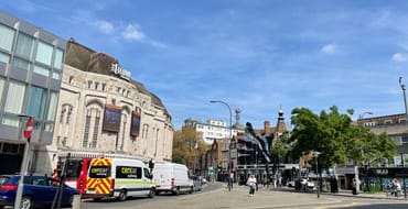 Catford town centre with the Broadway and various vehicles