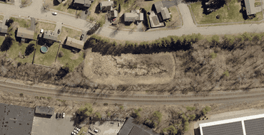 Aerial view of existing Palmer Ave Detention Basin