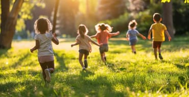 Kids running outdoors