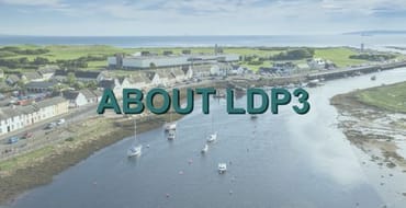 Image of aerial view of North Ayrshire that says 'About LDP3'