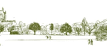 A illustration of the view across Abbey Grounds