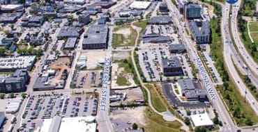 Aerial photograph of the Midtown lots 