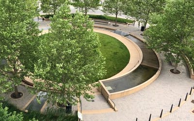 Aerial view of Uptown Normal Circle