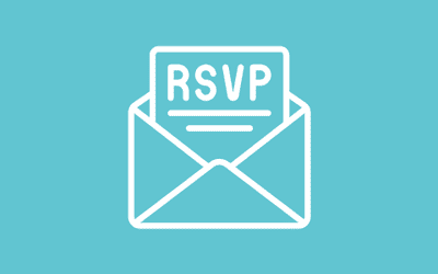 Letter with 'RSVP' written on it in an envelope.
