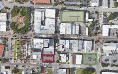 Map of the closed parking lot and alternate free, public parking lots available. 