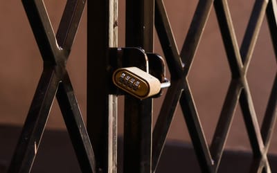 a padlocked gate