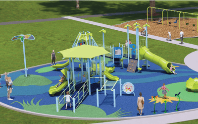 Rosa Parks Commons playground rendering 