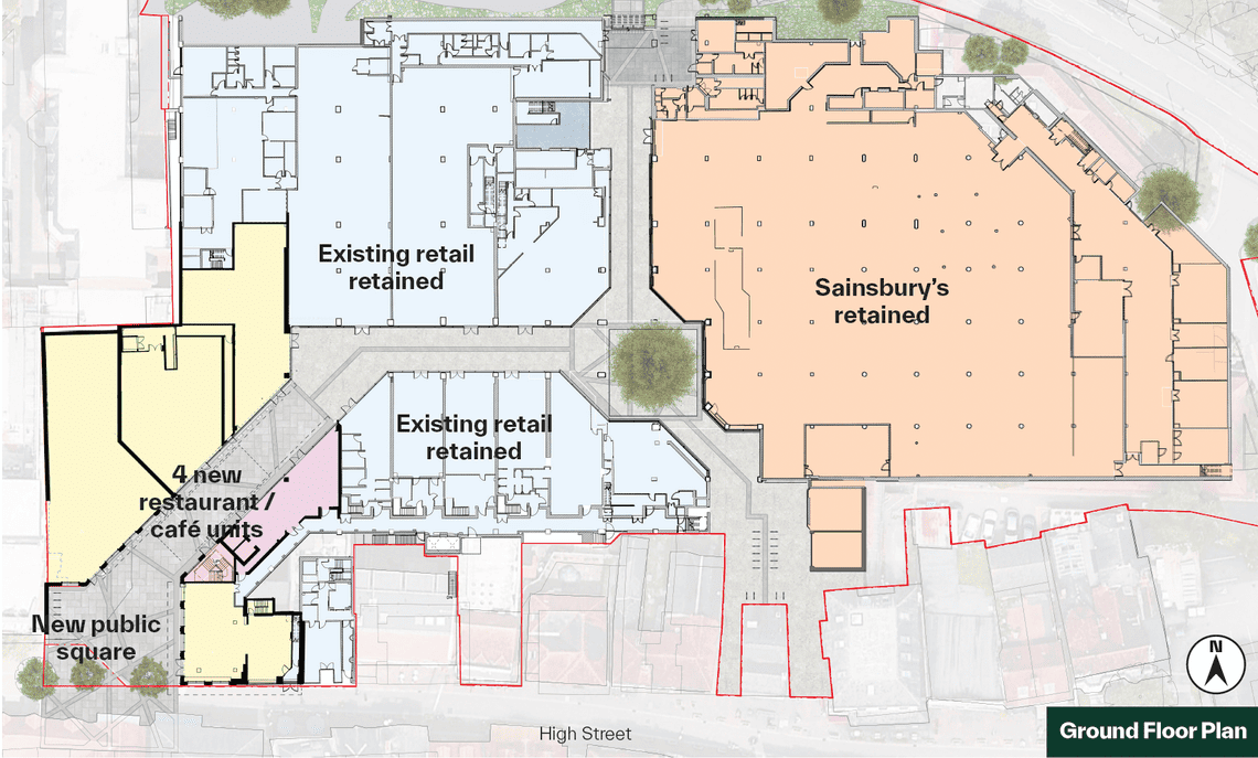 A plan of the proposed Swan Centre