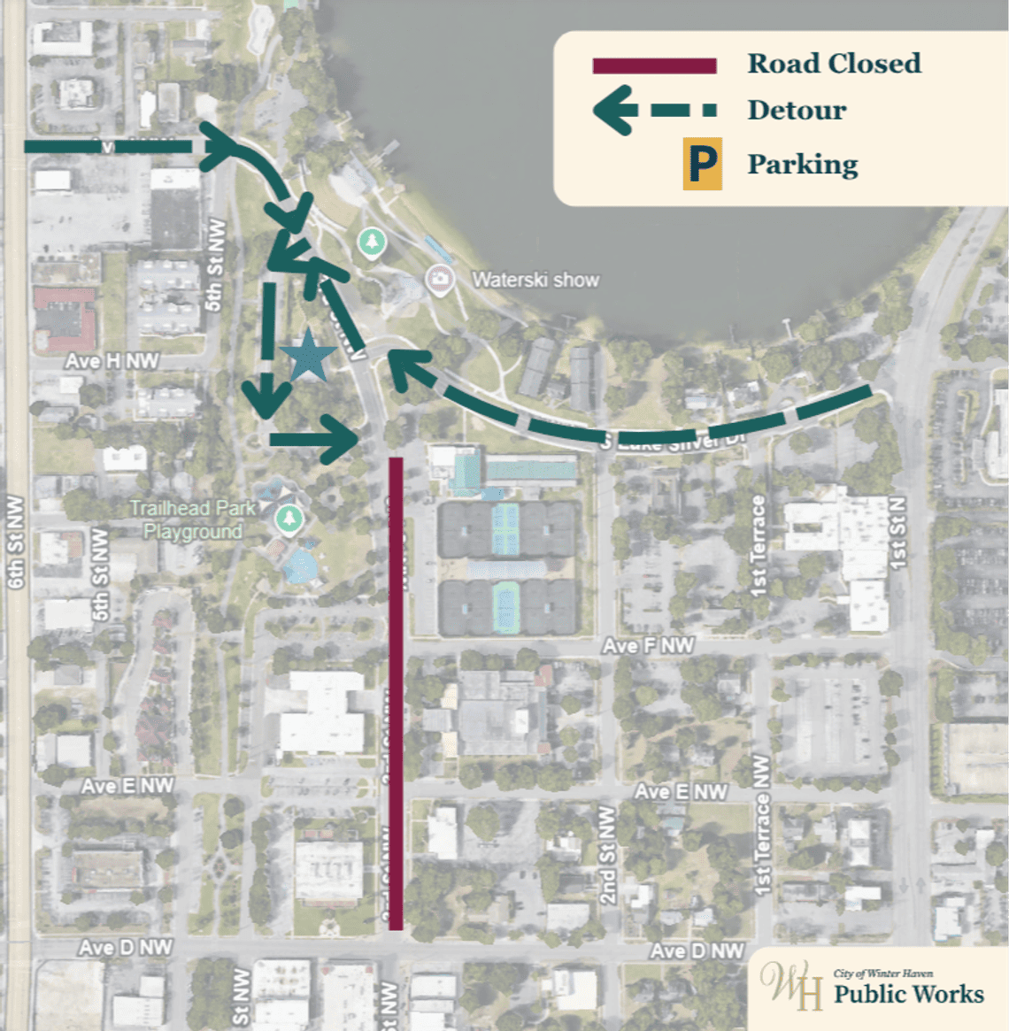 Garden Center Detour Map