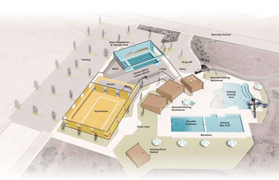 rendering of hermiston indoor pool and recreation center