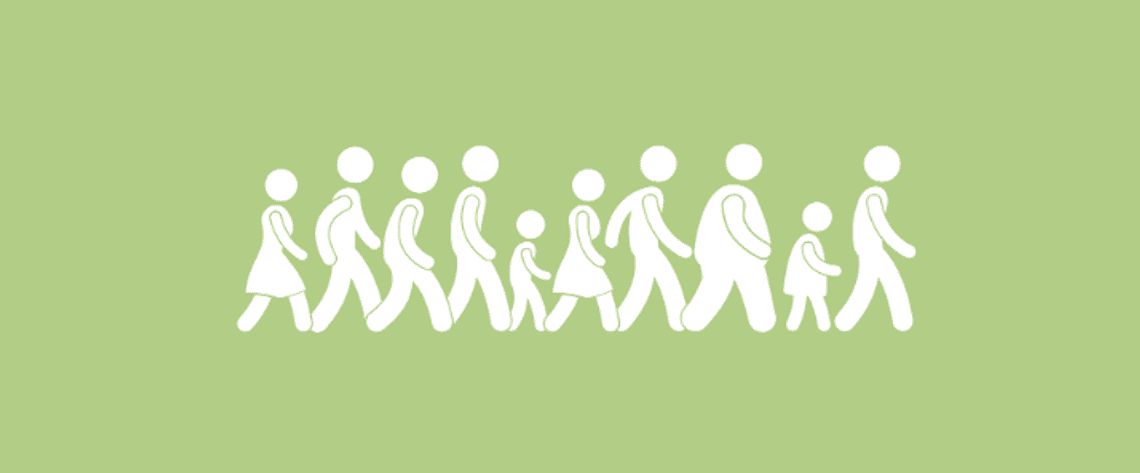 Graphic of people walking