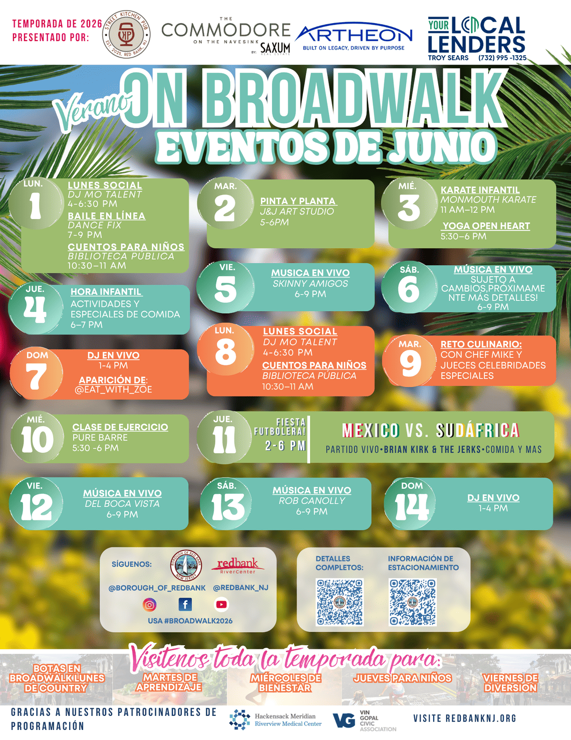 colorful flyer calendar june events broadwalk
