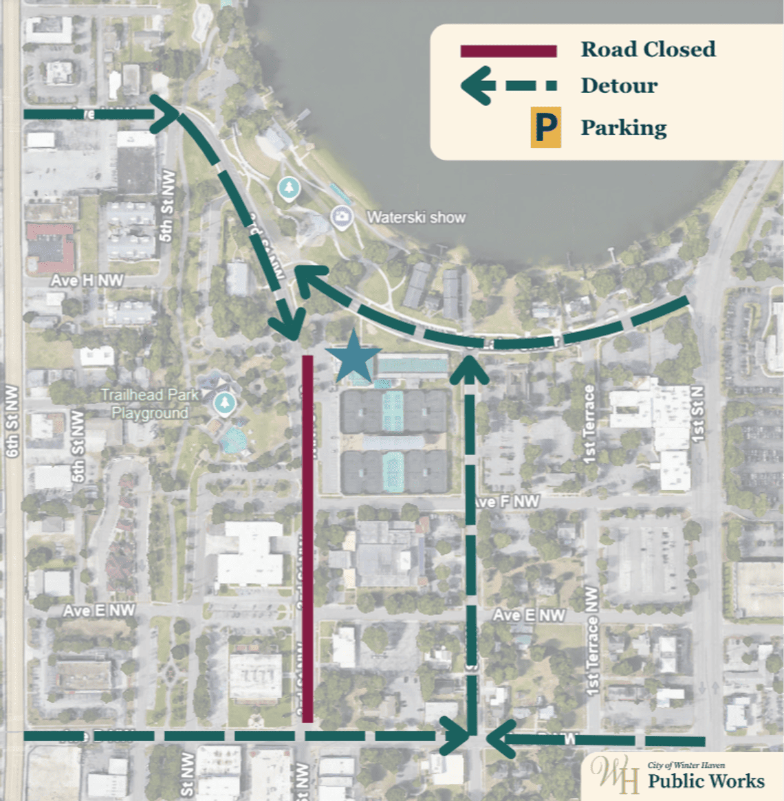 Senior Center Detour Map
