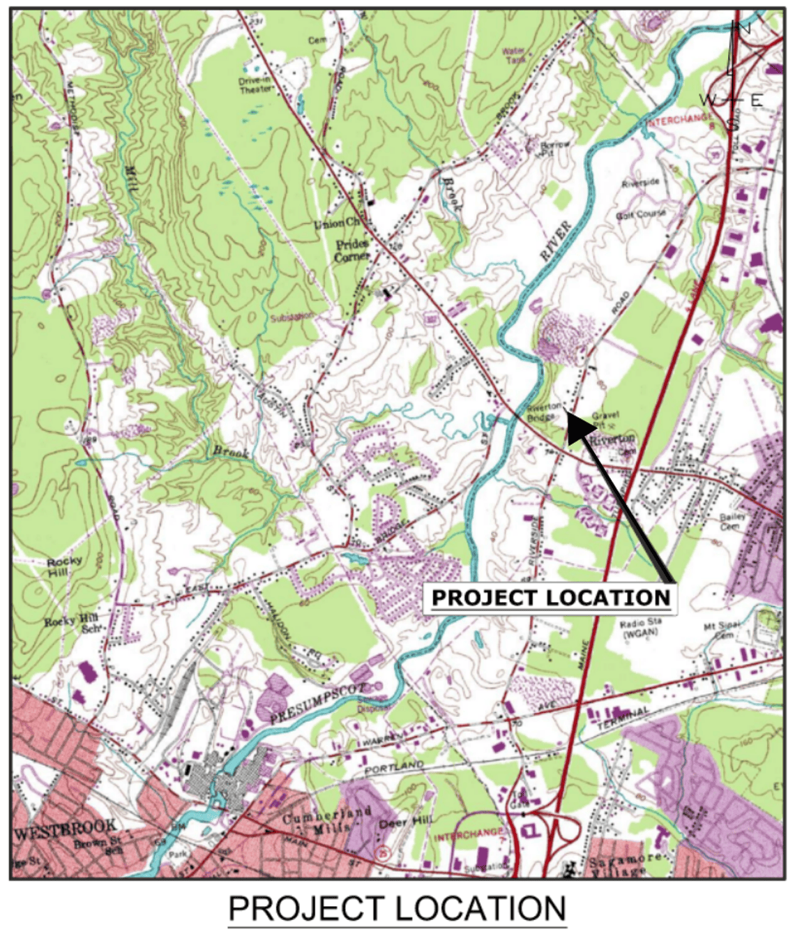 Map that shows the location of the project site in Riverton. 