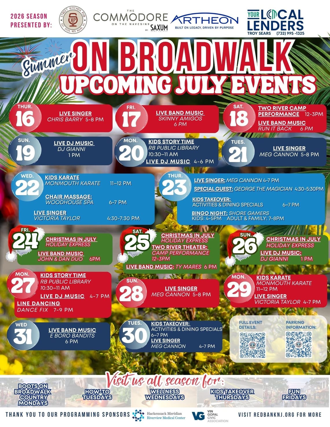 Blue and Red squares calendar 