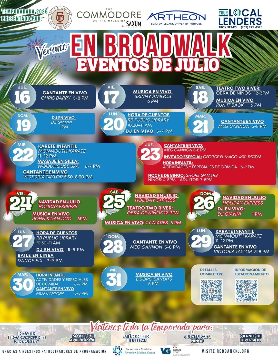 Blue and Red squares calendar 