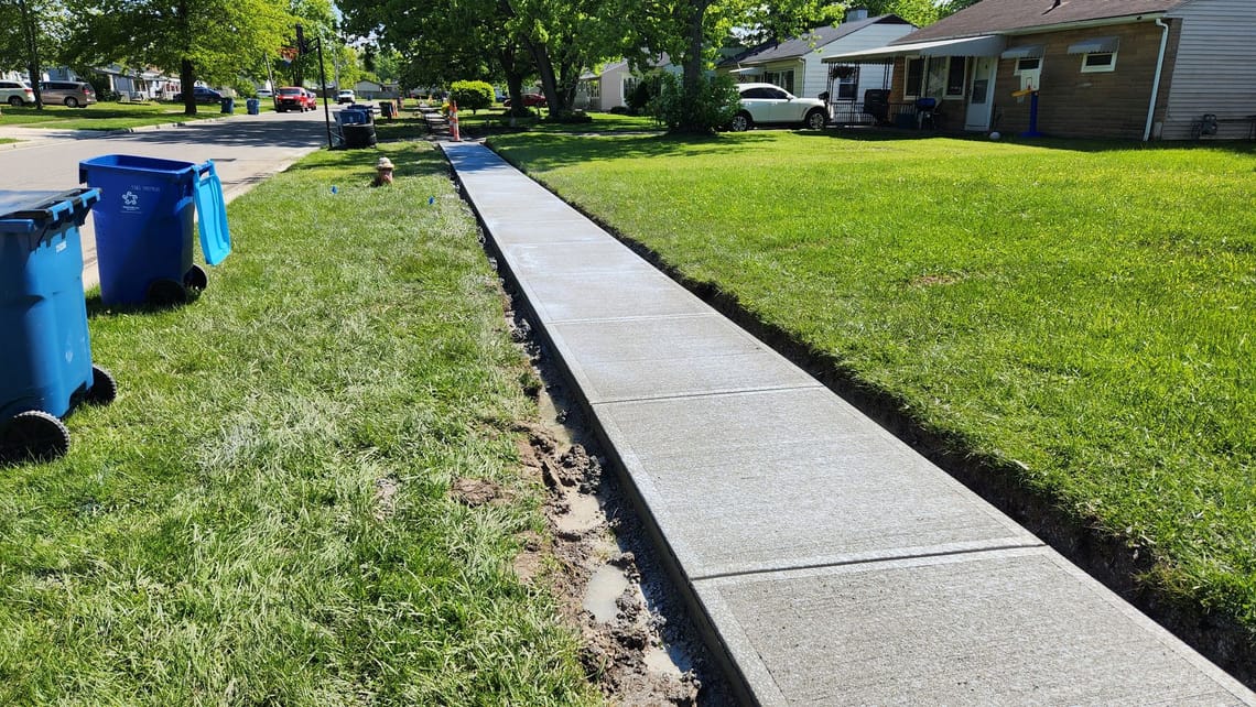 New sidewalk on Camden Ave.