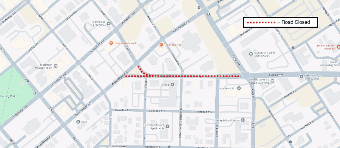 Stage I: First St, W. Muskegon Ave & Terrace St are Open!
