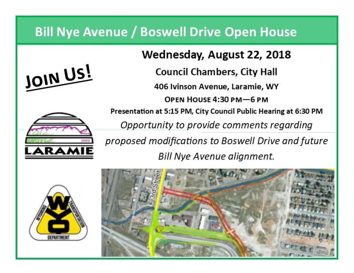 A poster describing the August 22nd open house to provide comments to proposed alignment adjustments.