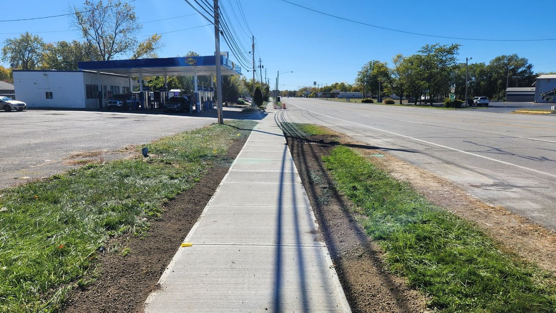 New sidewalk on W Erie Ave