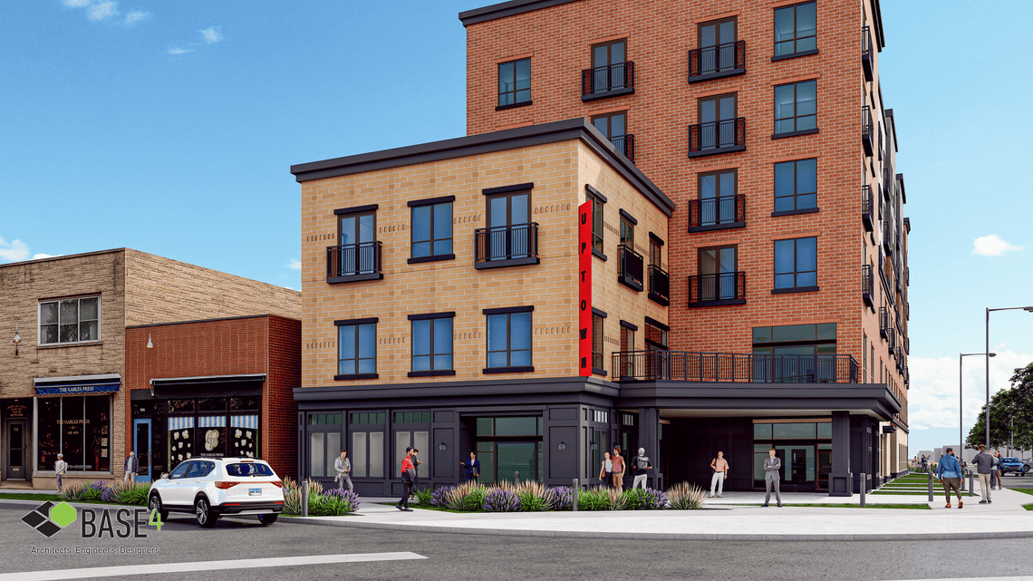 Conceptual rendering Trail West, along North Street. 