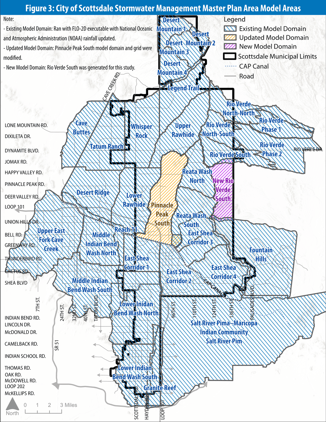 Map showing the flow of stormwater across Scottsdale.
