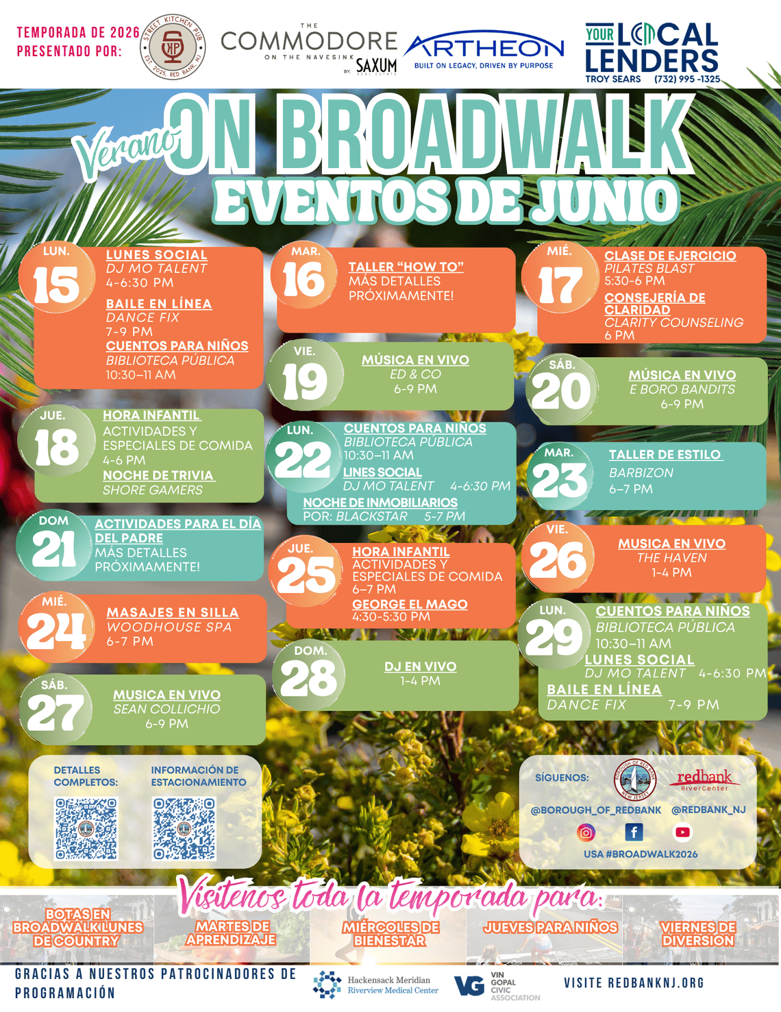 colorful flyer calendar june events broadwalk