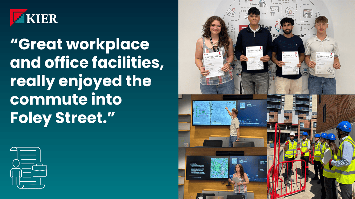 Image of young people at an apprenticeship with Kier