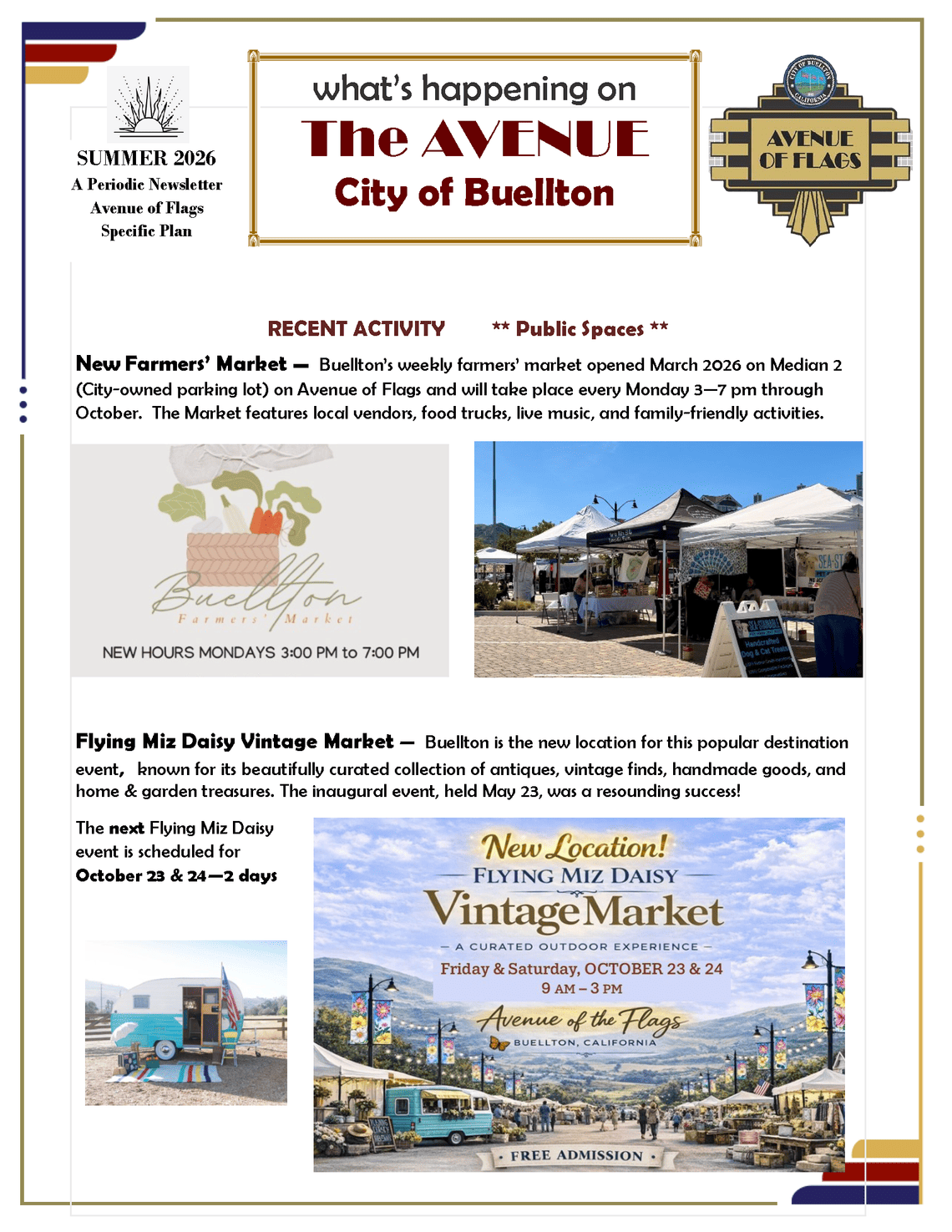 Ave of Flags Newsletter