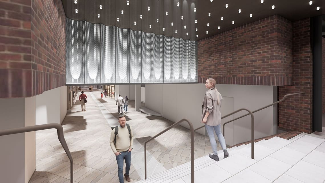 Interior entrance to the Swan Centre from Leret Way