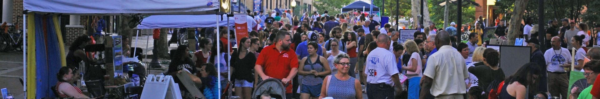 Crowd of people at an event in State College