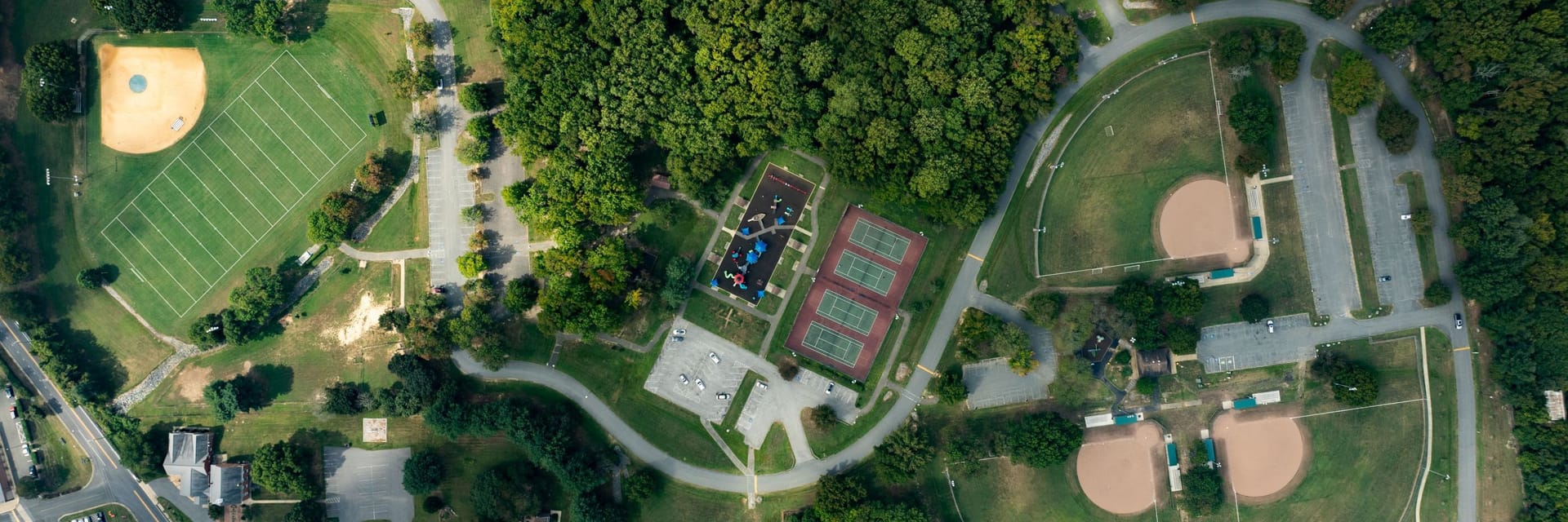 Aerial view of community park
