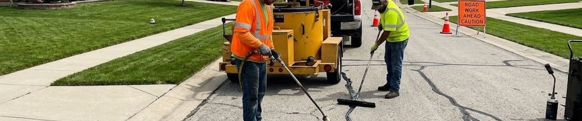 Crack sealing crew