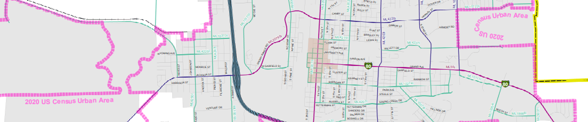 An image of the PDF Map showing the road functional classification.