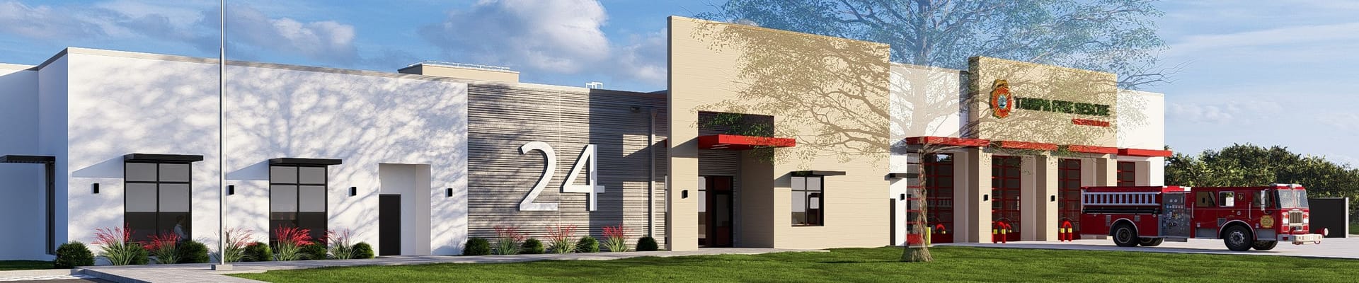rendering of the new Fire Station Number 24