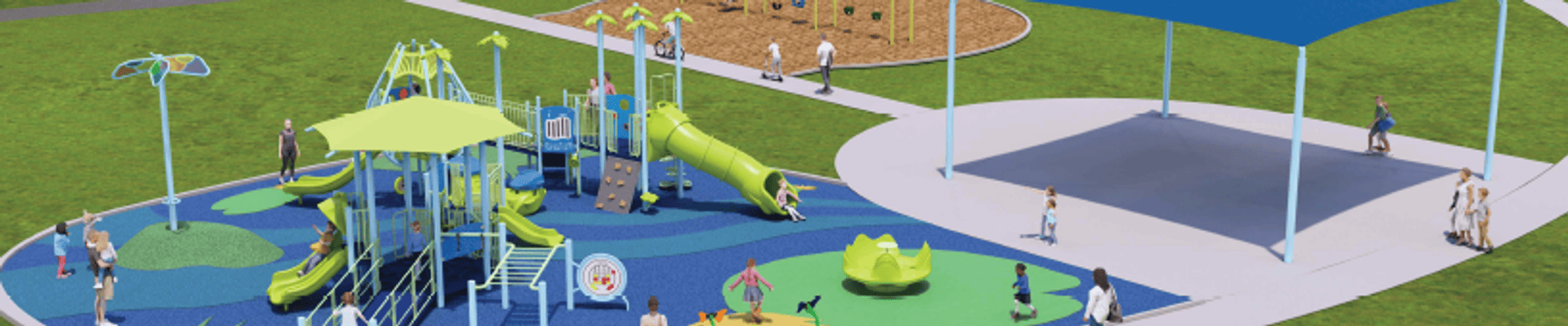 Photo rendering of Rosa Parks Commons new Playground