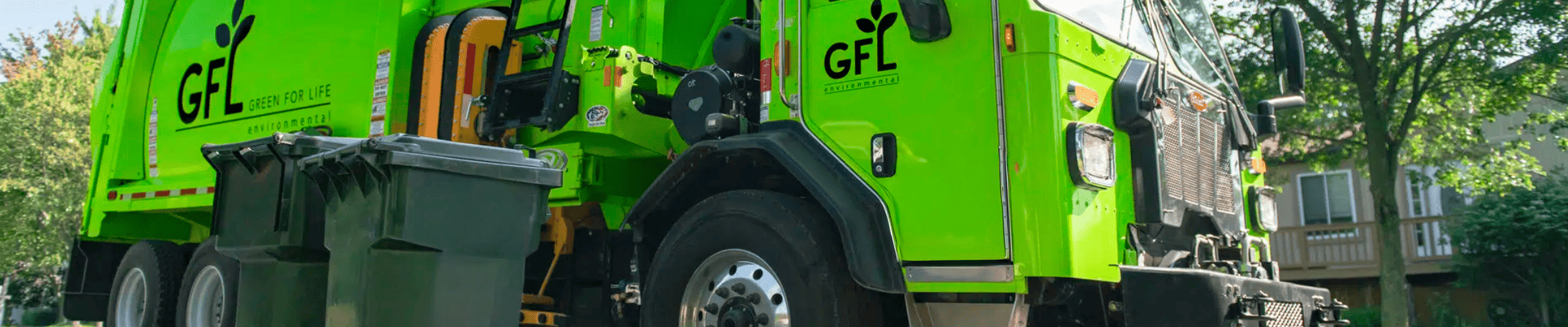GFL trash pickup truck