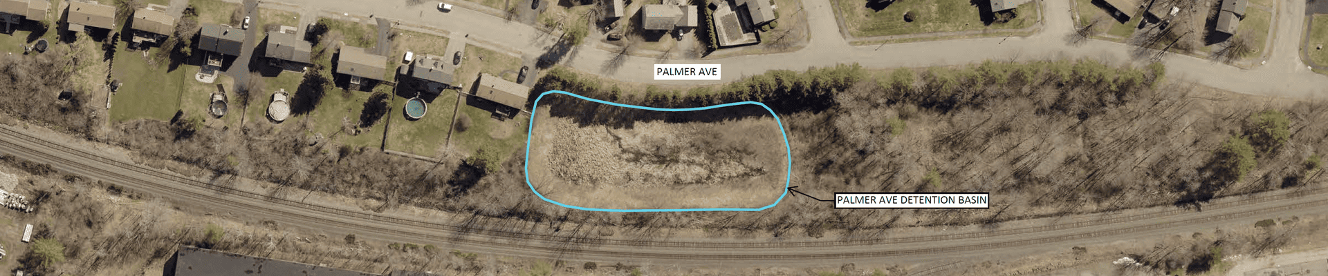 Existing Palmer Ave Detention Basin Footprint