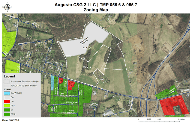 Zoning map showing subject property.