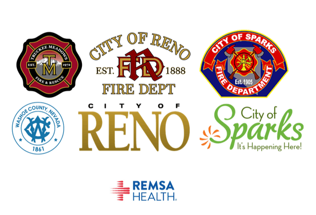 Logos from all the coordinating fire and EMS agencies, except for North Lake Tahoe Fire Protection District